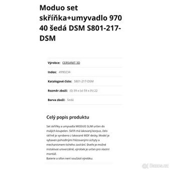 Koupelnová skříňka šedá