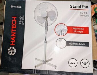 Stojací otočný ventilátor 40 cm nový nerozbaleno