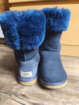 Modré kožené válenky UGG CLASSIC W6 - 37
