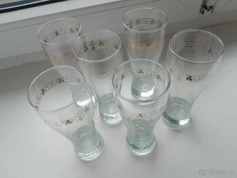 Sada 6 zlacených skleniček