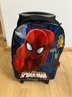 Malý dětský kufřík Spiderman, na kolečkách s rukojetí
