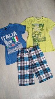 Chlapecké koupací kraťasy + trička vel. 158 /164
