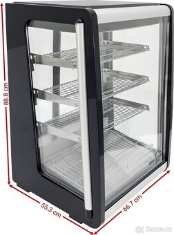 Stolní chladicí vitrína - 150L - stříbrná