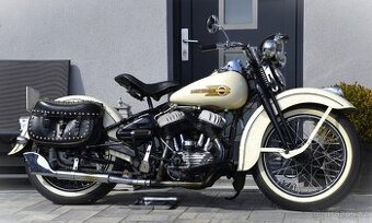 Harley Davidson WLC 750  1950  -  bílé SPZ