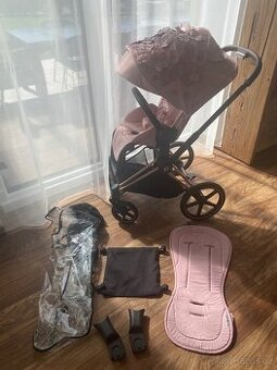 Cybex Priam 4.0 rosegold + simply flowers pink