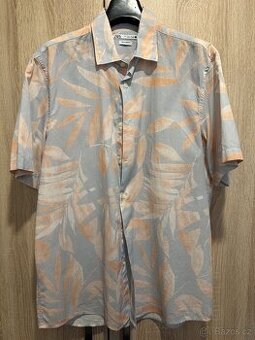 Zara košile s krátkým rukávem a se vzorem vel. L relaxed fit