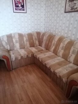 Rohová rozkládací sedačka + křeslo