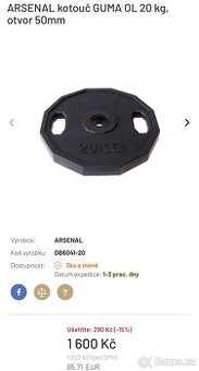 Profi Pogumované kotouče ARSENAL - pro Olymp. Osy 50mm