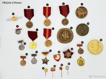 Sbírka odznaků a medailí vše převážně z doby ČSSR