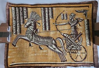 Ručně malovaný papyrus s egyptskými motivy 85x60 Cm