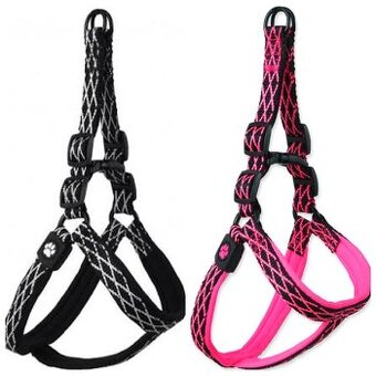 Postroj ACTIV DOG Mystic černý a růžový vel. XS a S