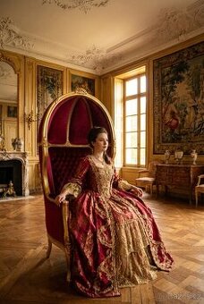 Zámecké řezbované křeslo se stříškou - čalouněné