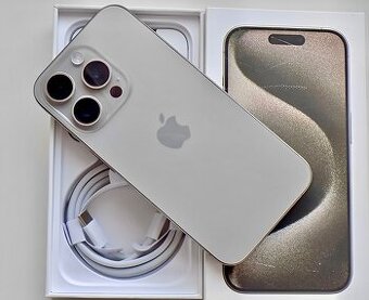 iPhone 15 Pro Natural Titanium BATERIE 100% TOP