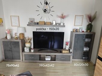 Prodám obývací stěnu - motiv dub/beton