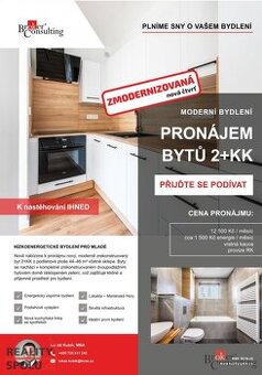 Pronájem, byty/2+kk, 49 m2, Cottonové 1967/8, Mariánské Hory