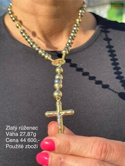 Zlatý rúženec 27,87g (1600Kč/g)