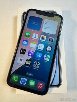 Apple iPhone XR Blue kondice baterie 100% s kabelem pěkný s