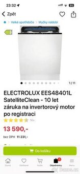 Myčka vestavna elektrolux