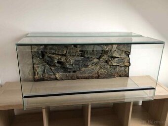 Skleněné terarium 100x50x50 s pozadím