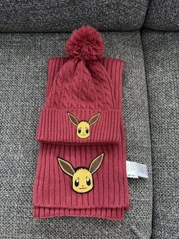 Pokemon Eevee zimní čepice a šála
