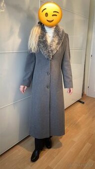 Damsky sedy kabat velikost 38