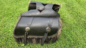 Moto brašny na Chopper / kožené s třásněmi