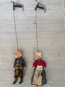 Staré marionety - ruční práce, retro