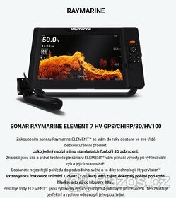 Prodám echolot RAYMARINE ELEMENT 7HV GPS/CHIRP/3D/HV 100