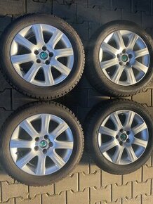 Alu kola 15 originál Škoda Fabia, nové letní pneu 195/55/15