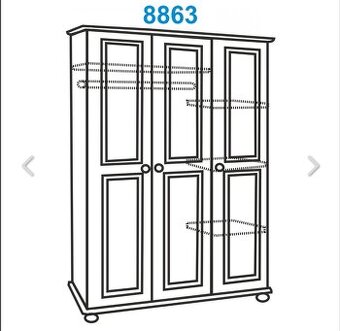 Skříň 3dveřová 8863 lakovaná