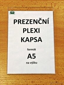 Prezentační plexi kapsa pro formát A5 - na výšku - 1