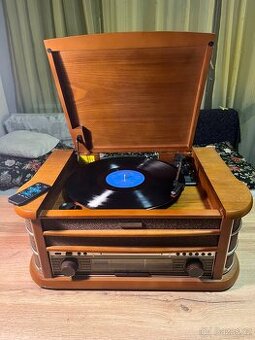 Gramofon Hyundai Retro RTCC 513 RIP dřevo, čti popis