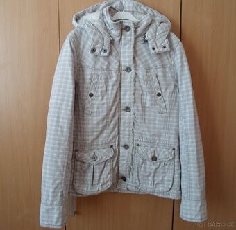 Bílá béžová bunda bundička kabátek FISHBONE - M, L