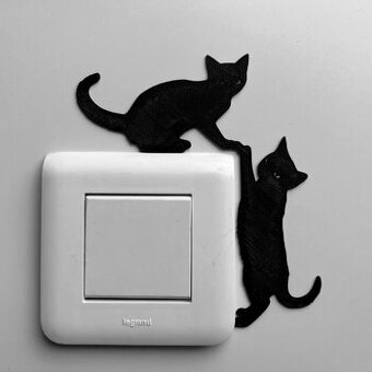 3D dekorace na vypínač - Kočka