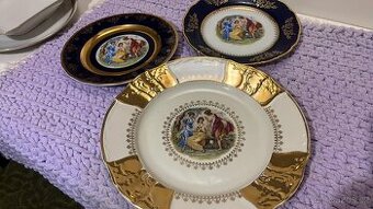 3ks porcelánových talířů - 3 grácie