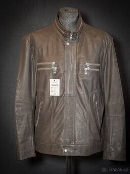 Kožená bunda moto styl KARA Braun 60 – pravá kůže