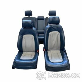 Kompletní sedačky modrá kůže AUDI Q7 4L S-LINE r.v.2011 - 1