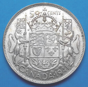 Stříbrná mince r. 1941 Jiří VI.