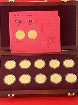 Zlato / sada zlatých mincí ČNB Hrady proof