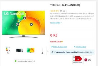 Televize LG 43NANO78Q