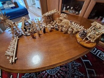 Starý betlém s kukuřičného šustí Starý 60 let