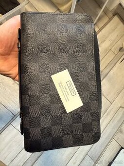 Louis Vuitton Damier Graphite – pánská zipová taška / peněže