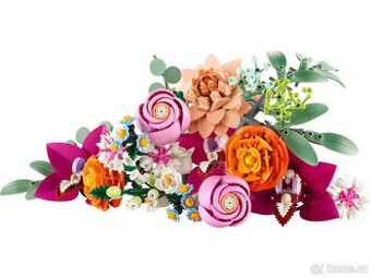 NOVÉ Krásná kytice růžových květin - 749ks kostek