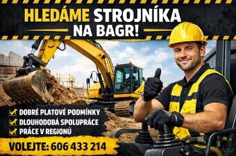 HLEDÁM  - strojník, obsluha stavebních strojů + řidič C+E