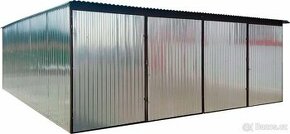 Plechová garáž 6x5m dvoupolohový pozinkovaný plech