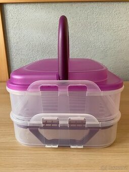 Pevný plastový patrový box Ernesto na přenášení potravin