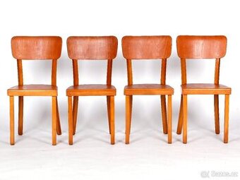 Zachovalé retro židle TON, 4 kusy, 1975.