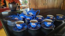 Retro modrý kávový ,čajový servis