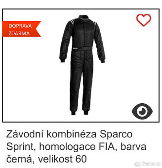 Závodní kombinéza Sparco Sprint
