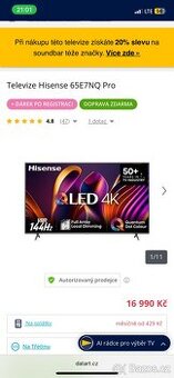 Televize Hisense 65E7NQ Pro